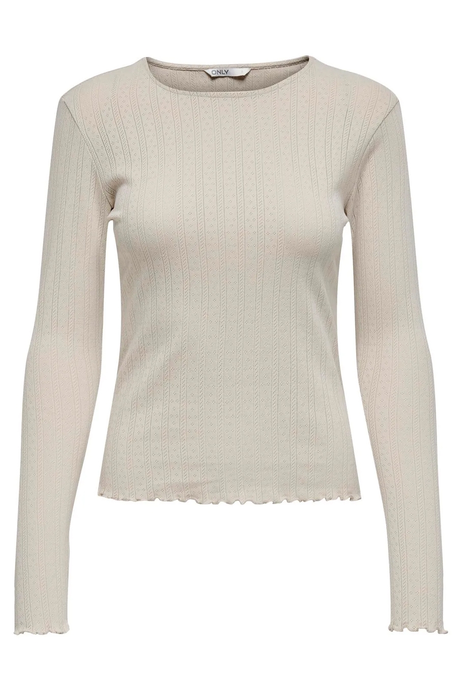 Langarmshirt ONLY 15291987-Pumice-Stone