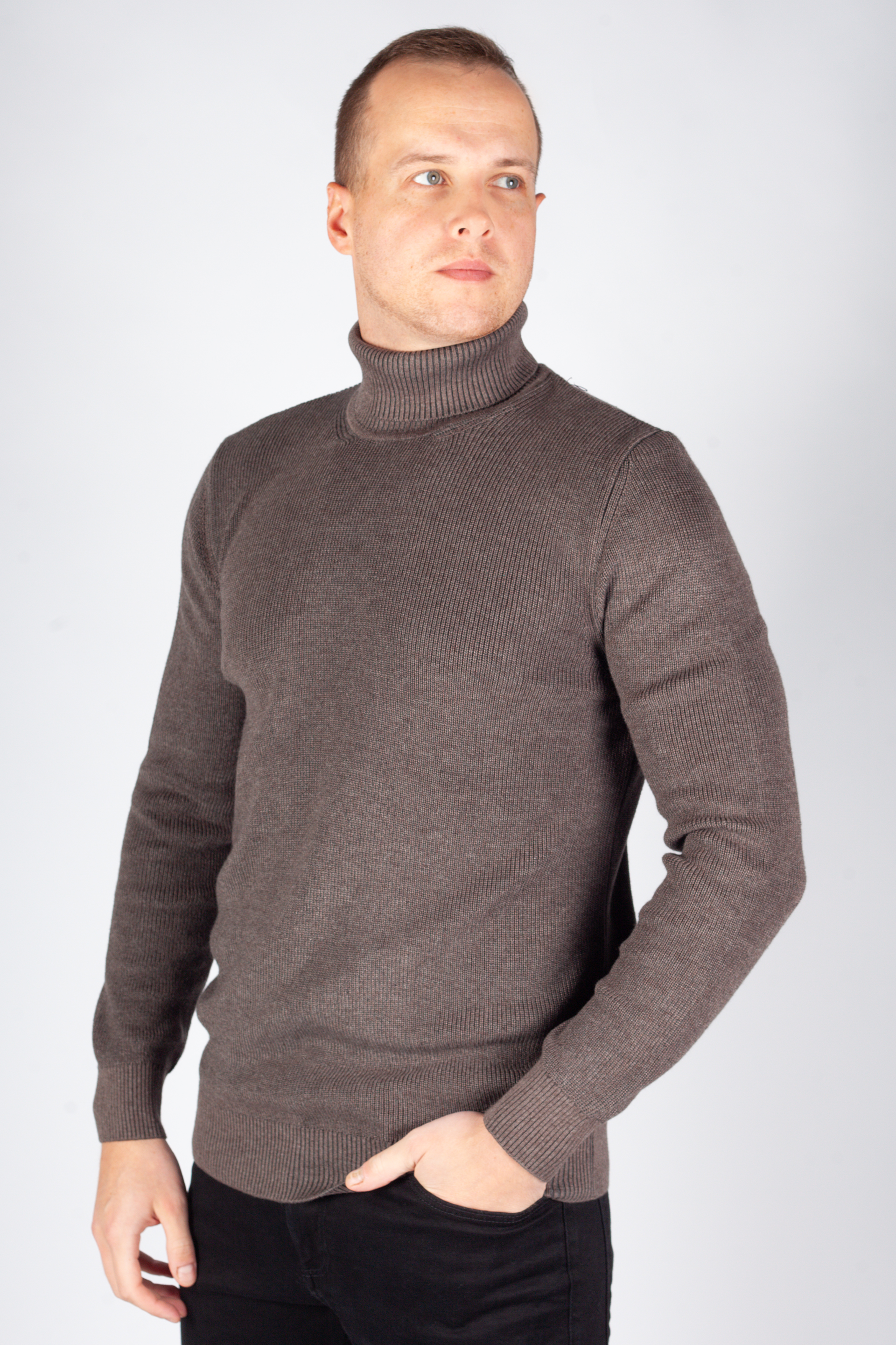 Rollkragenpullover MCL 33811-KAHVEMELANJ