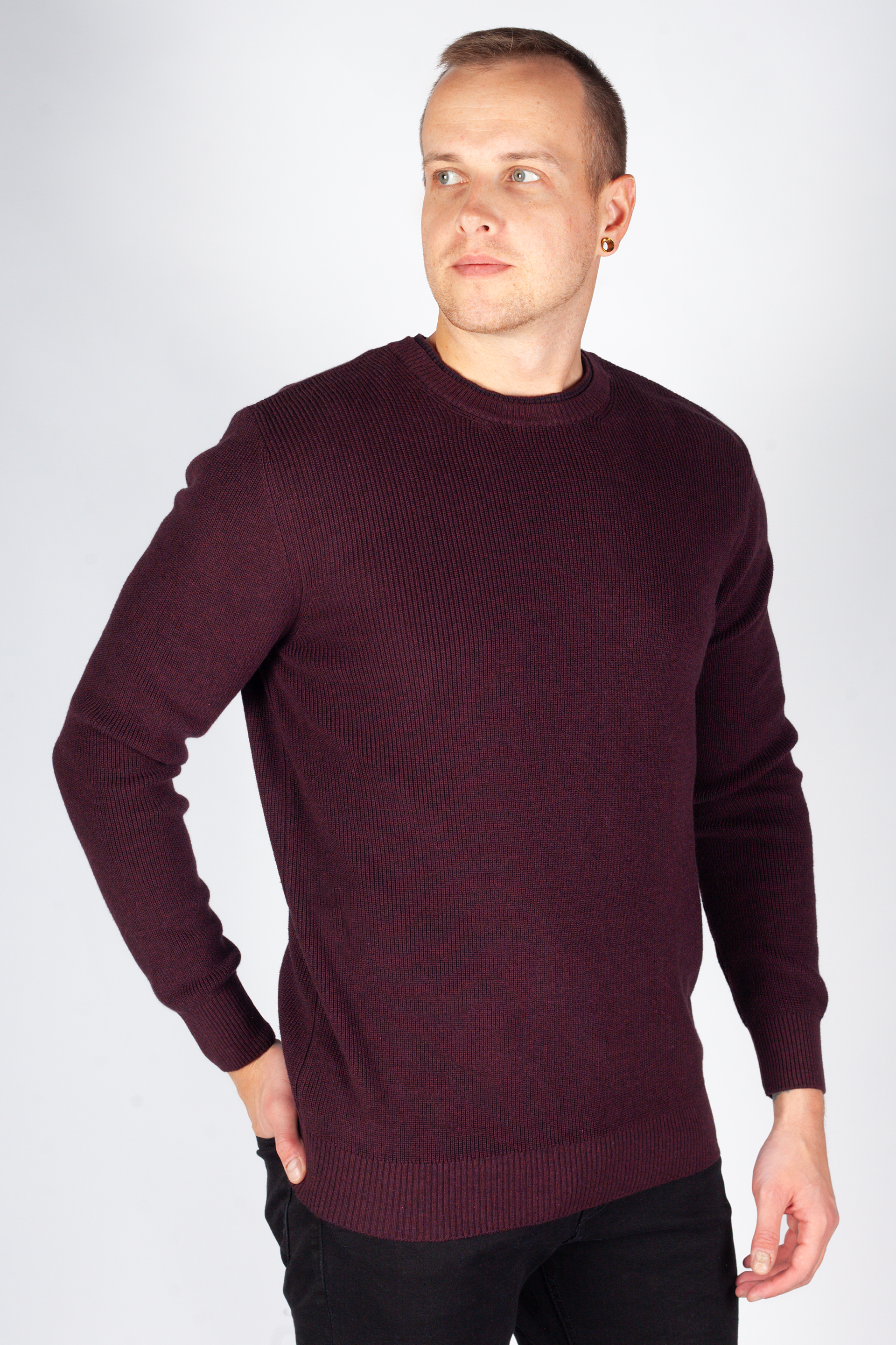 Strickpullover MCL 33813-BORDO-MELANJ