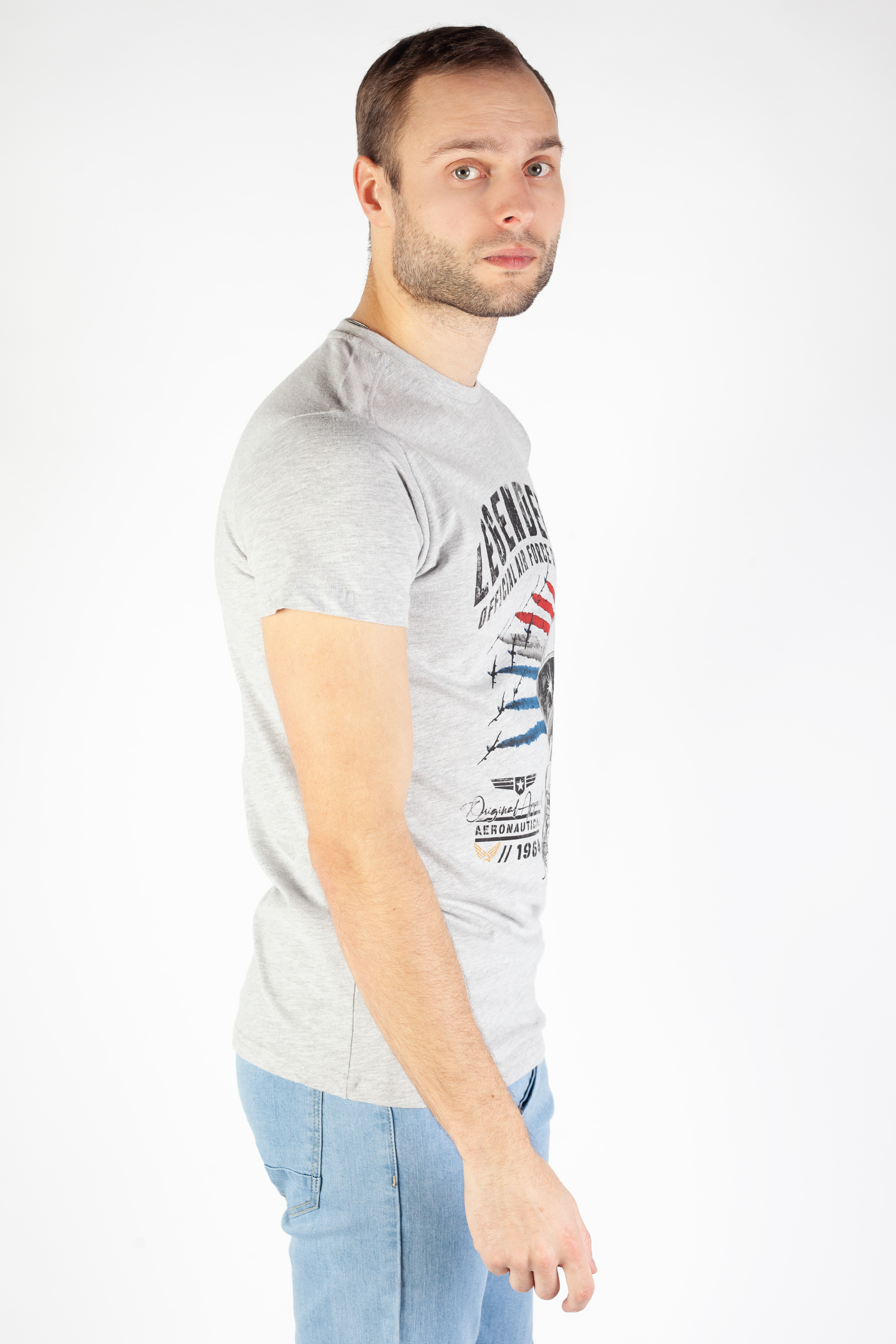 T-Shirts LEGENDERS HELMET-GREY-MELANGE