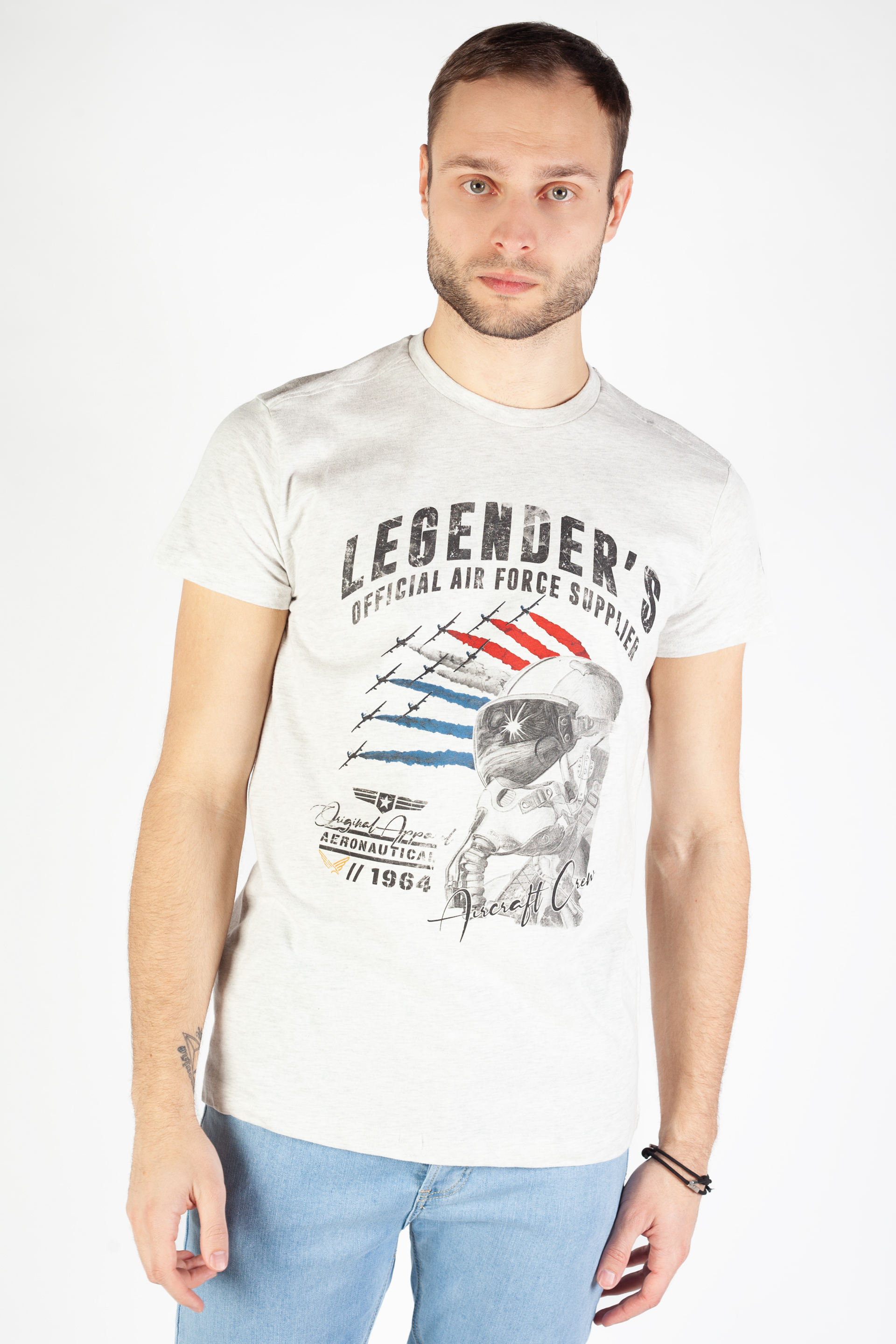 T-Shirts LEGENDERS HELMET-OFFWHITE-MELANG