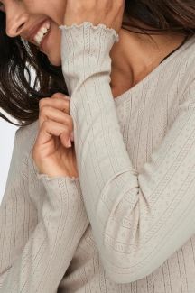 Langarmshirt ONLY 15291987-Pumice-Stone