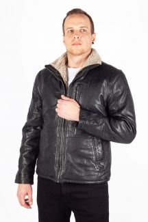 Lederjacke mit Futter DEERCRAFT 3701-0144-black-beige