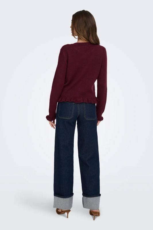 Strickjacke JACQUELINE DE YONG 15363485-Maroon-Banner