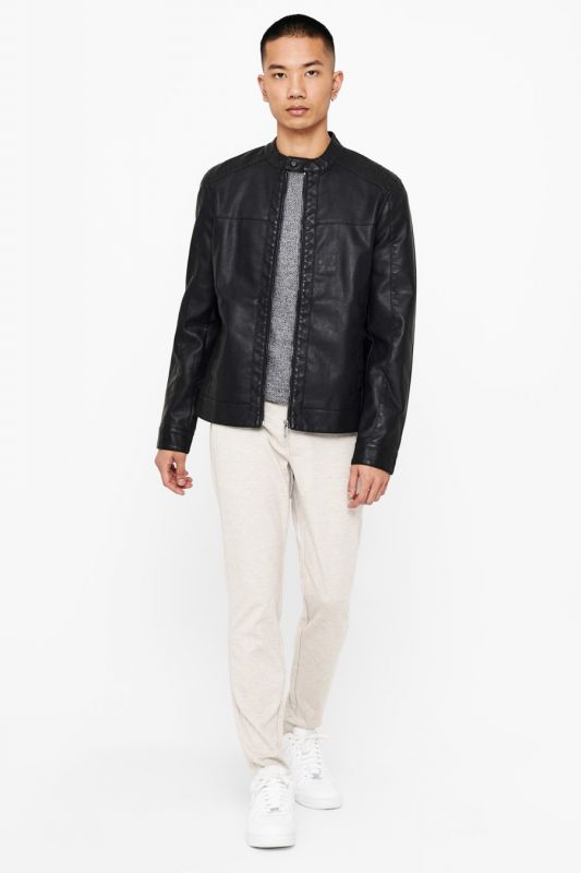 Lederjacke ONLY & SONS 22012339-BLACK
