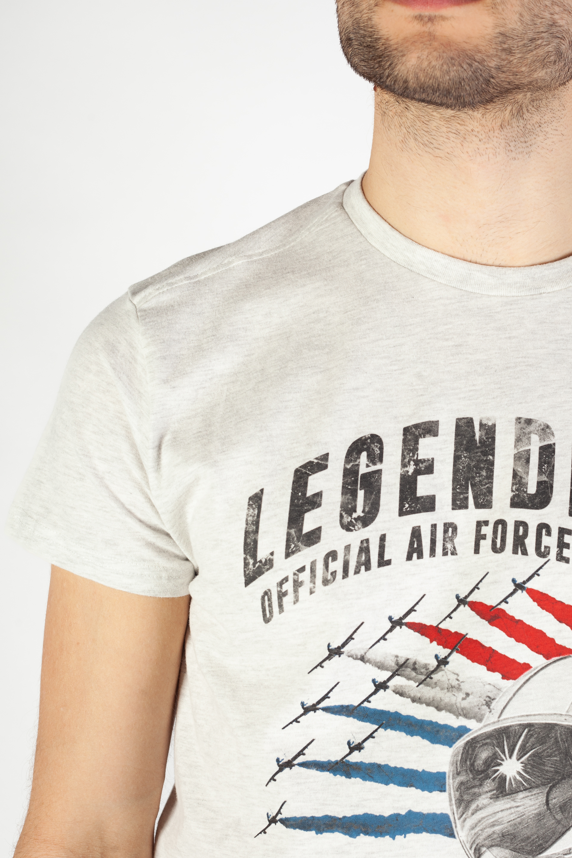 T-särgid LEGENDERS HELMET-OFFWHITE-MELANG