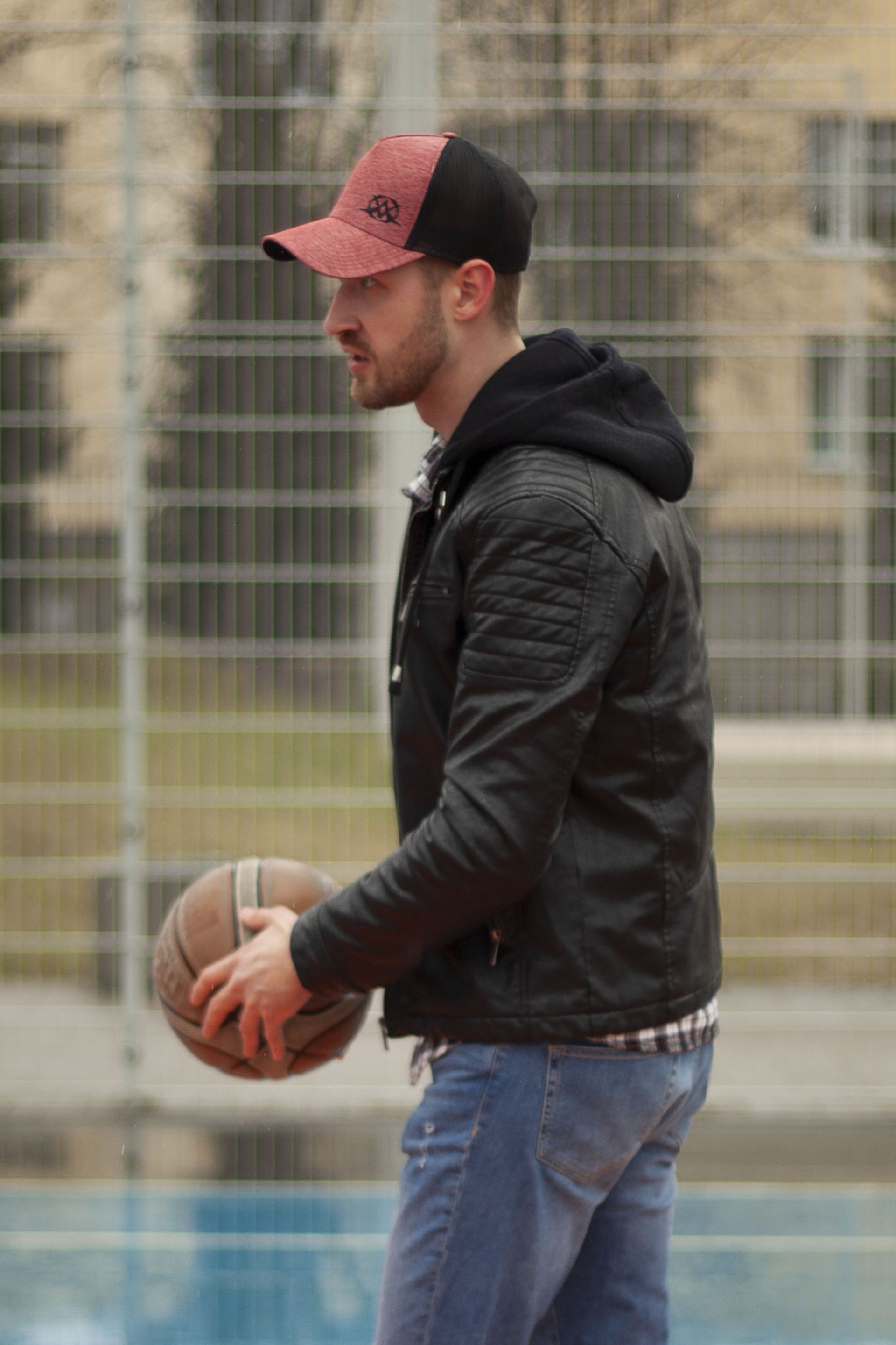 Hat X JEANS RAPPER-MELANGE-RED