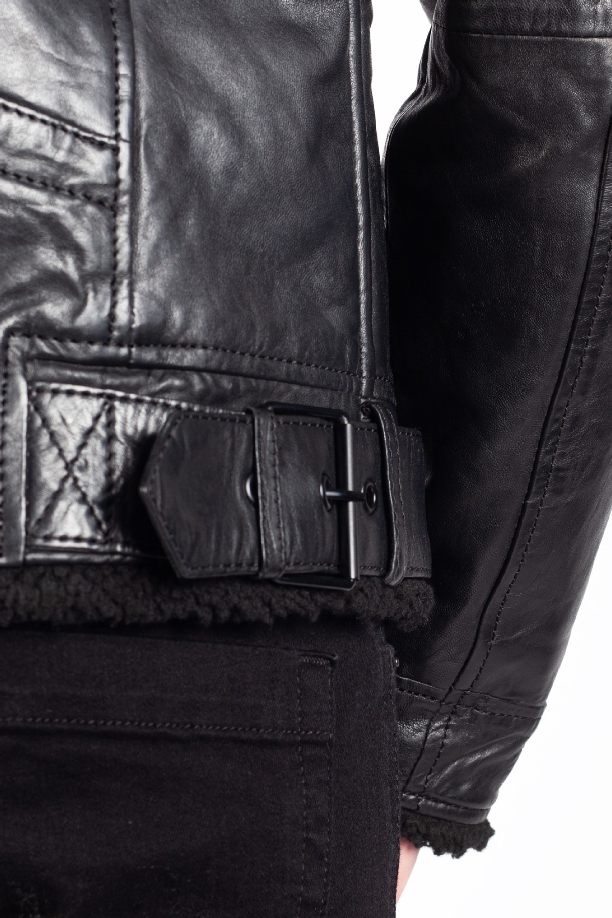 Leather jacket with lining GIPSY 2201-0139-black