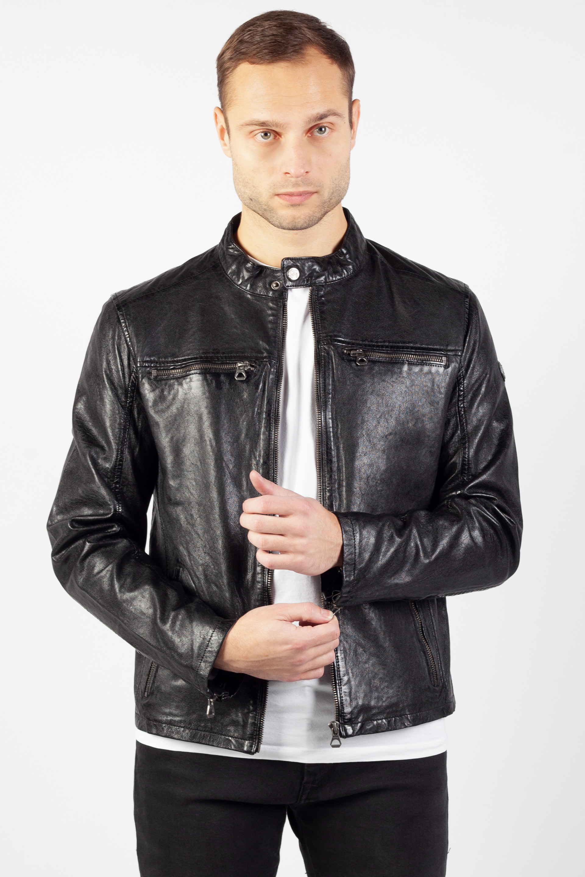 Leather jacket GIPSY GMJon-LGOV-black