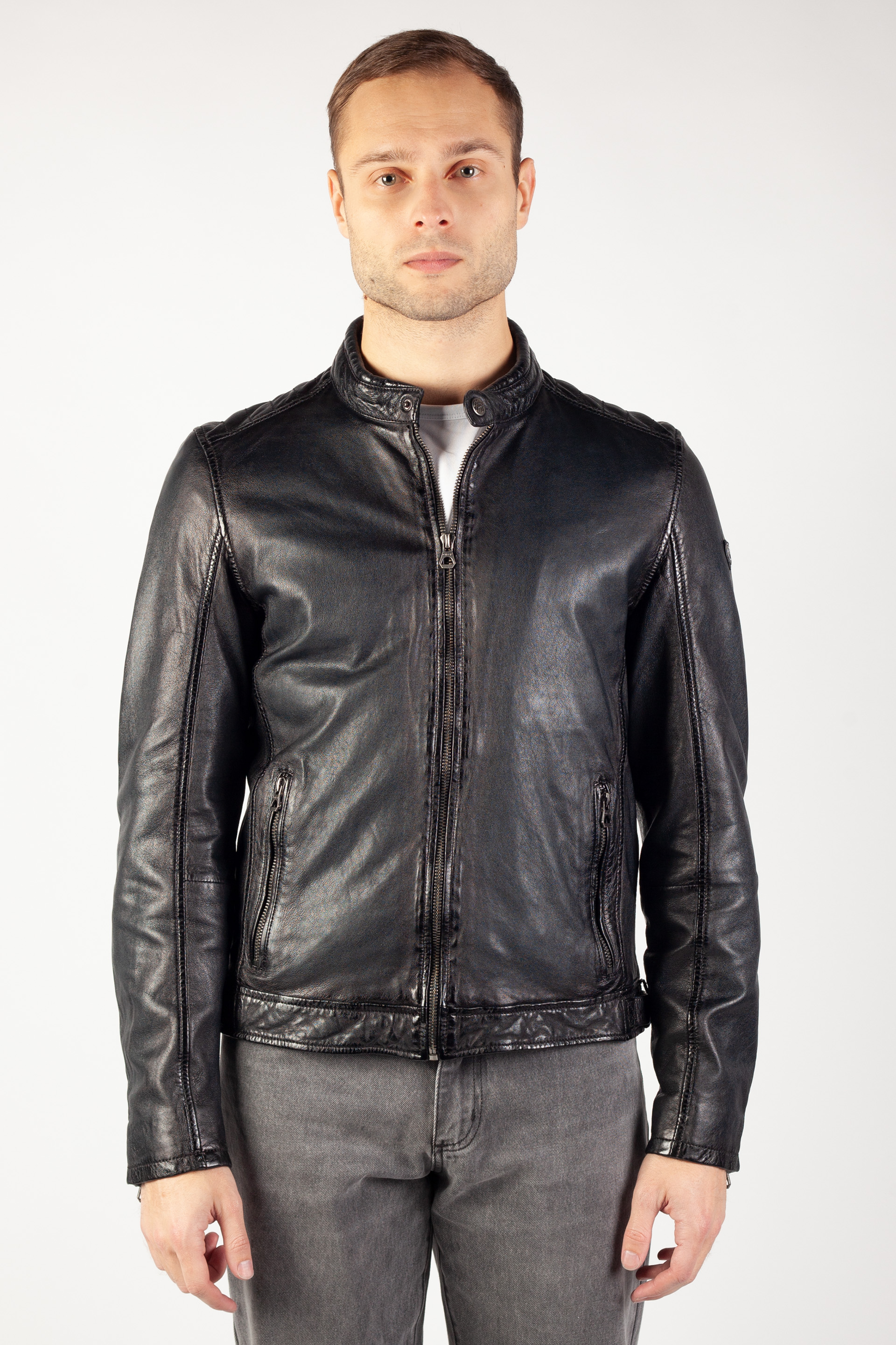 Leather jacket GIPSY GMSutton-LRACV-D-BLUE