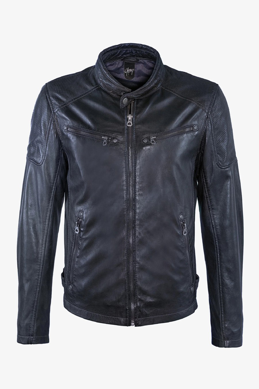Leather jacket GIPSY Marc-LAKEV-BIO-NAVY-BLAC
