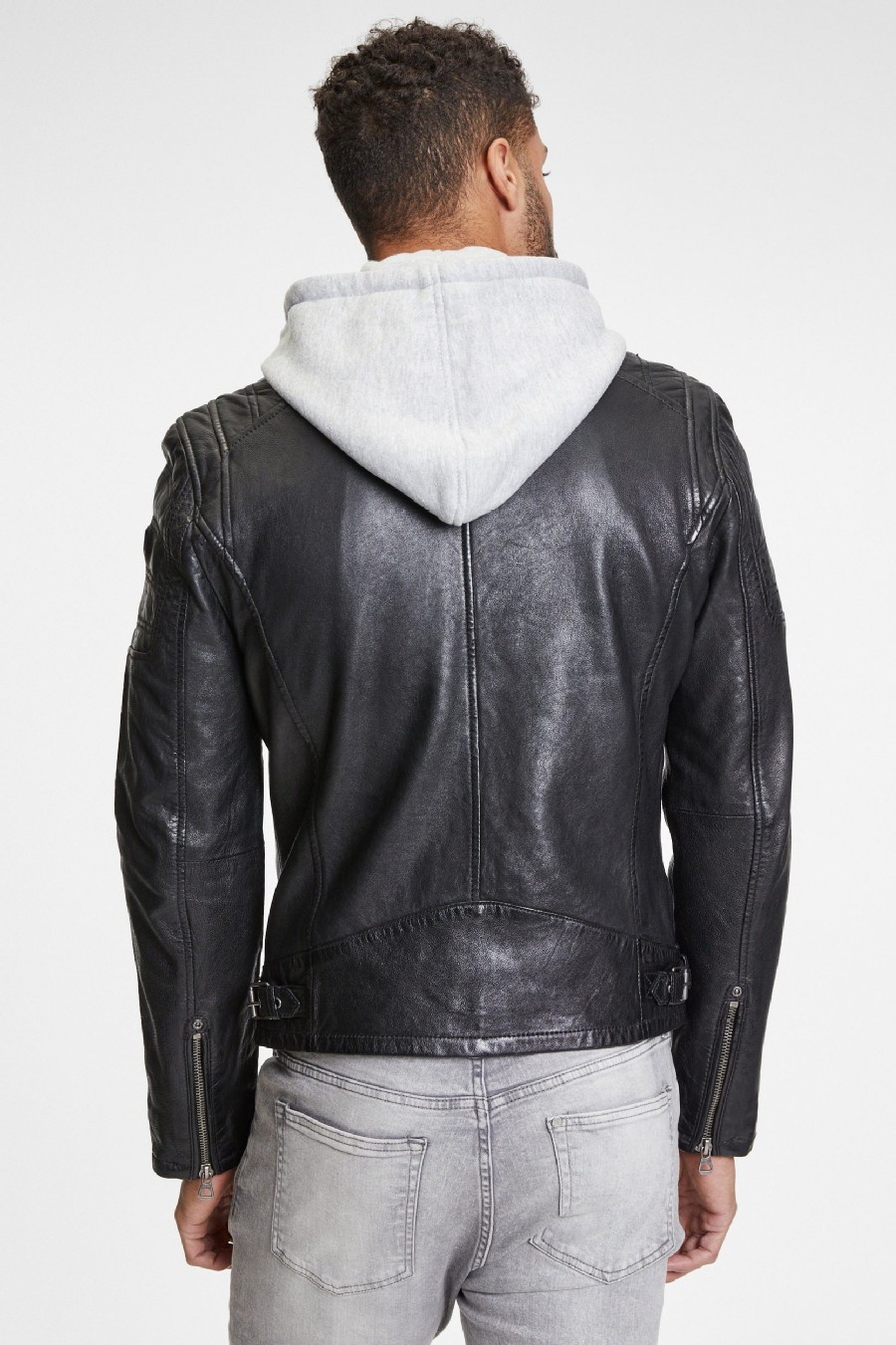 Leather jacket GIPSY Rylo-LAKEV-bio-black