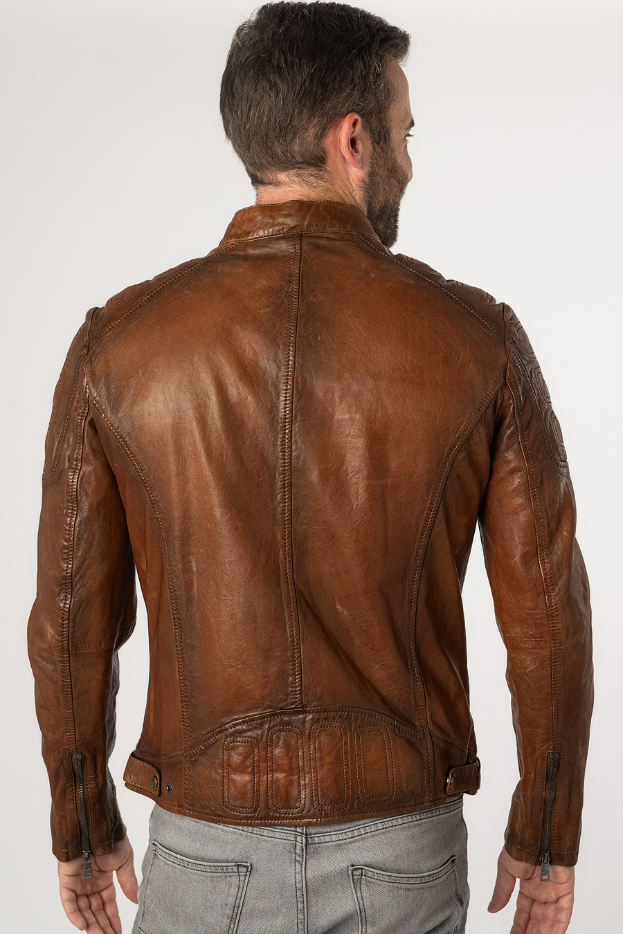 Leather jacket MAURITIUS 1201-0666-cognac