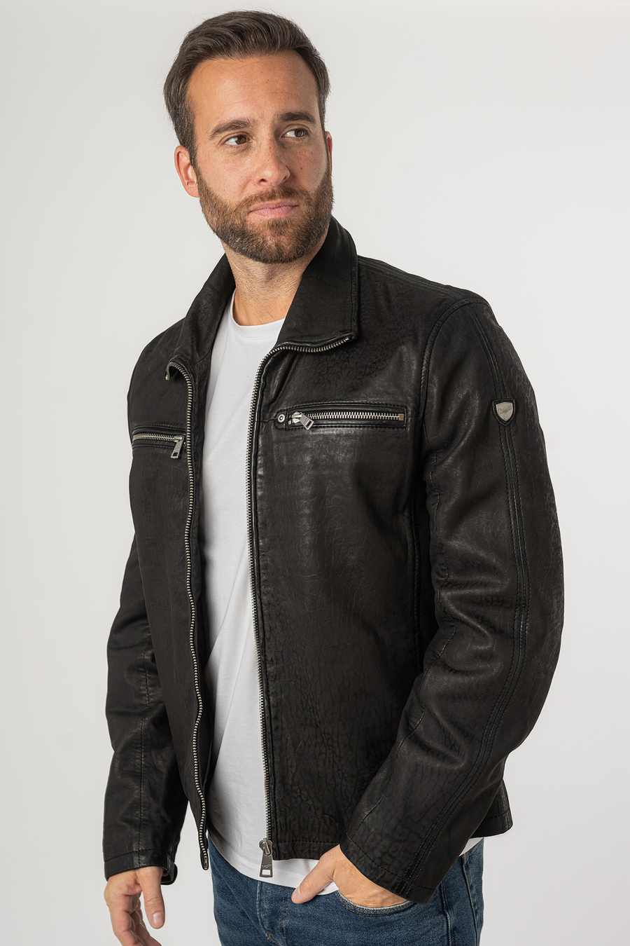 Leather jacket MAURITIUS 1201-0679-black