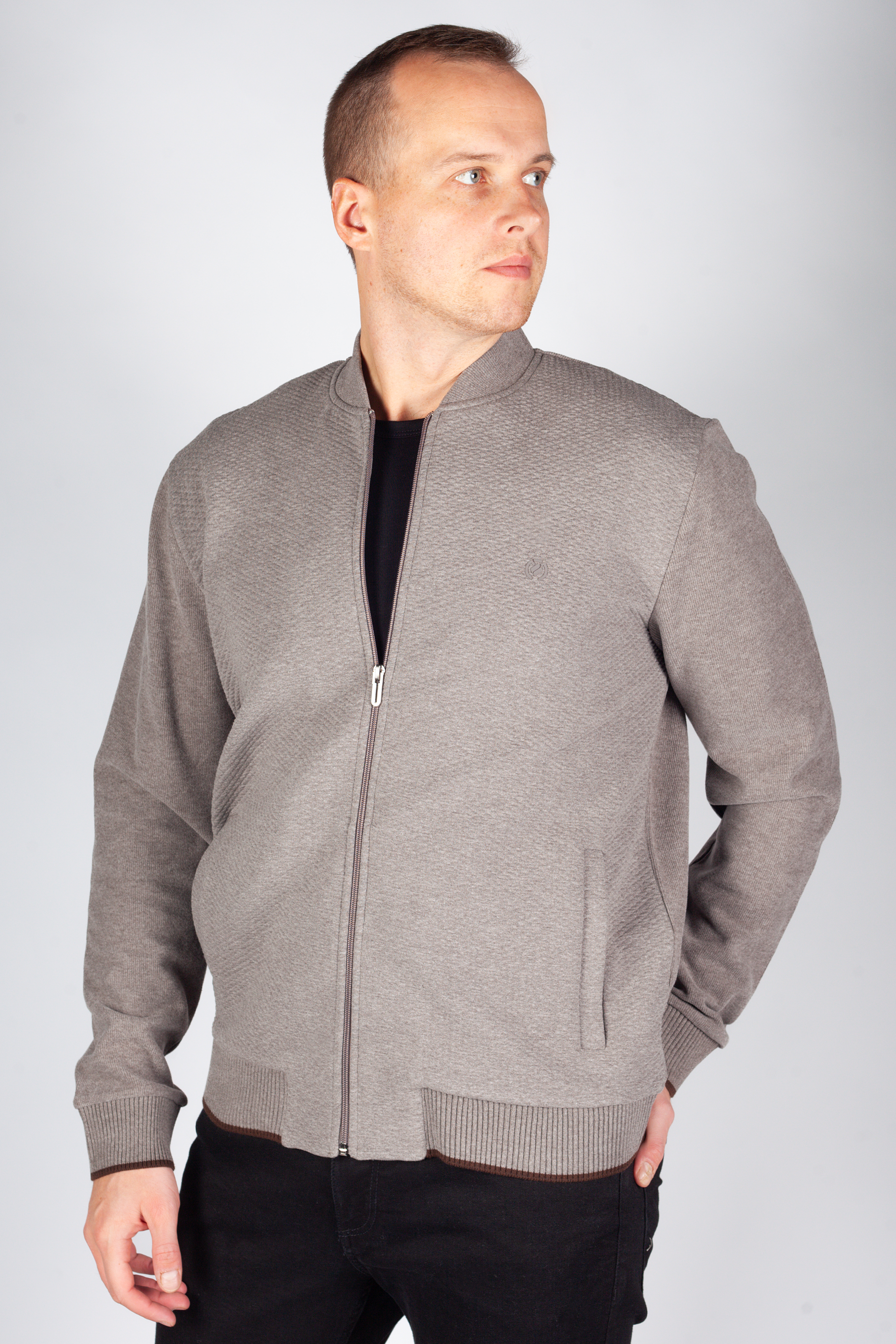 Sweater with zip MCL 40450-KAHVEMELANJ
