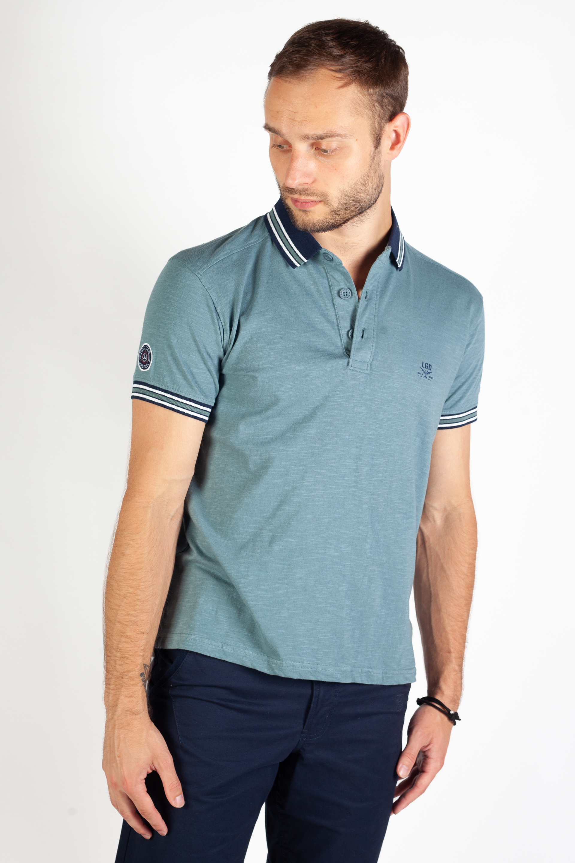 Polo shirt LEGENDERS JURROS-DUSTY-BLUE