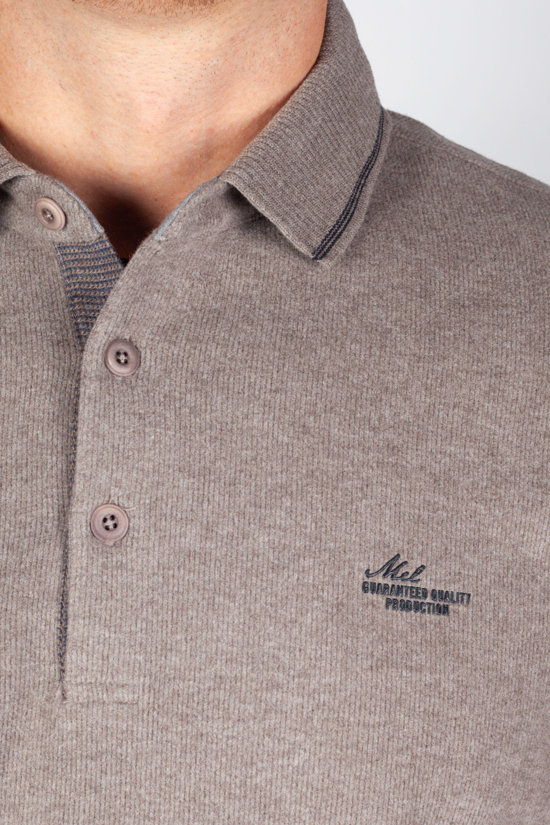 Polo shirt MCL 39848-KAHVE-MELANJ