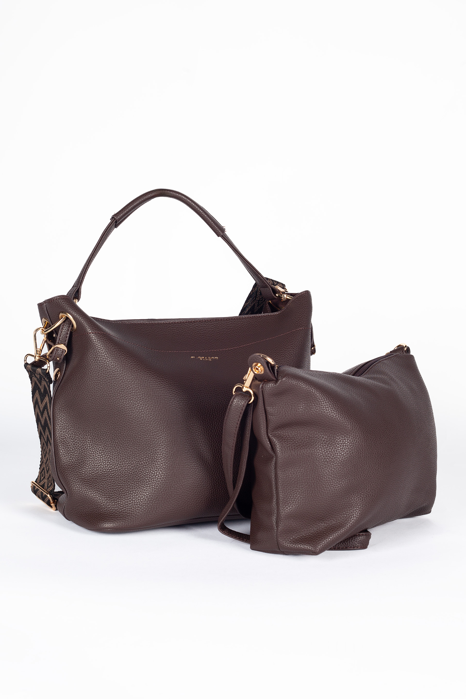 Handbag FLORA&CO H6966-CHOCOLAT