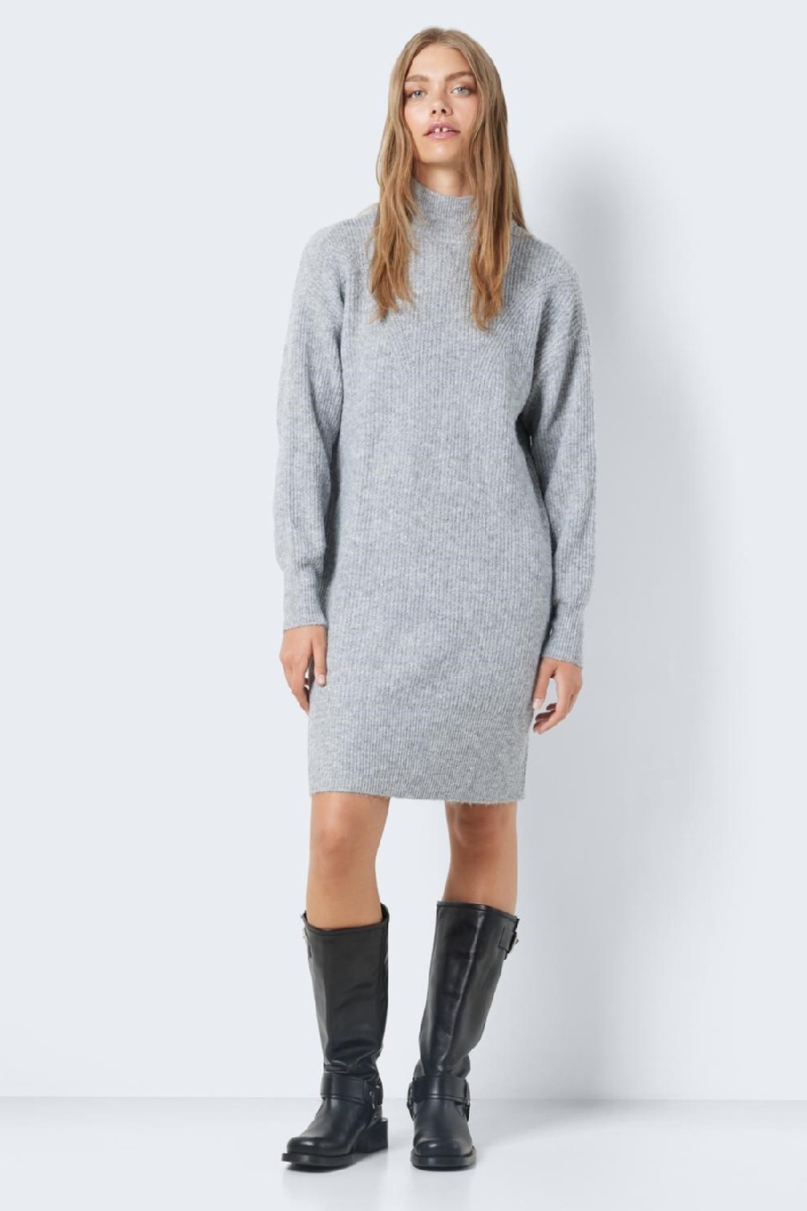 Knitted dress NOISY MAY 27026914-Medium-Grey