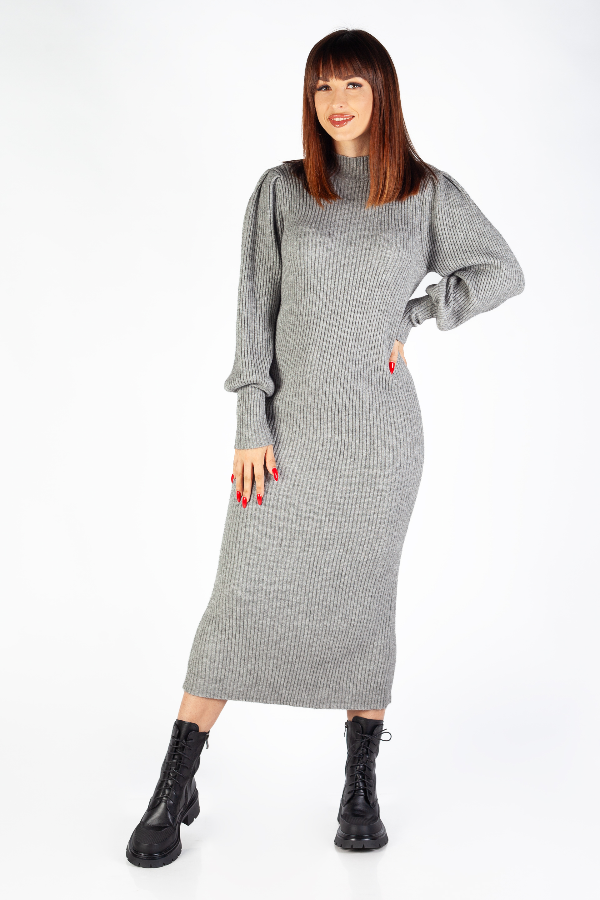 Knitted dress ONLY 15315390-Medium-Grey
