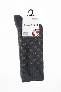 Socks X JEANS 18S98-3-2P-GREY-YELLOW