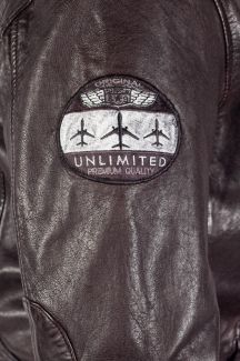 Leather jacket with lining DEERCRAFT 3701-0142-dark-brown