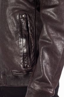 Leather jacket with lining DEERCRAFT 3701-0142-dark-brown