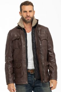 Leather jacket with lining GIPSY 1201-0616-chestnut