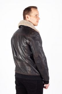 Leather jacket with lining GIPSY 1201-0624-brown