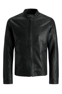 Leather jacket JACK & JONES 12182461-BLACK