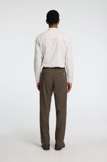 Linen trousers SELECTED 16087636-Forest-Night