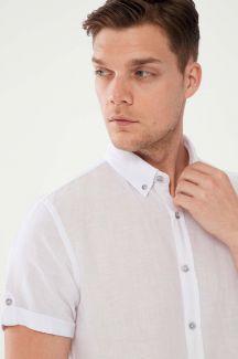 Linen shirt MCL 32491-BEYAZ