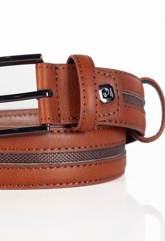 Leather belt PIERRE CARDIN PC-3346-GG25-T-MORO