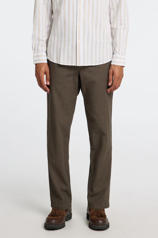 Linen trousers SELECTED 16087636-Forest-Night
