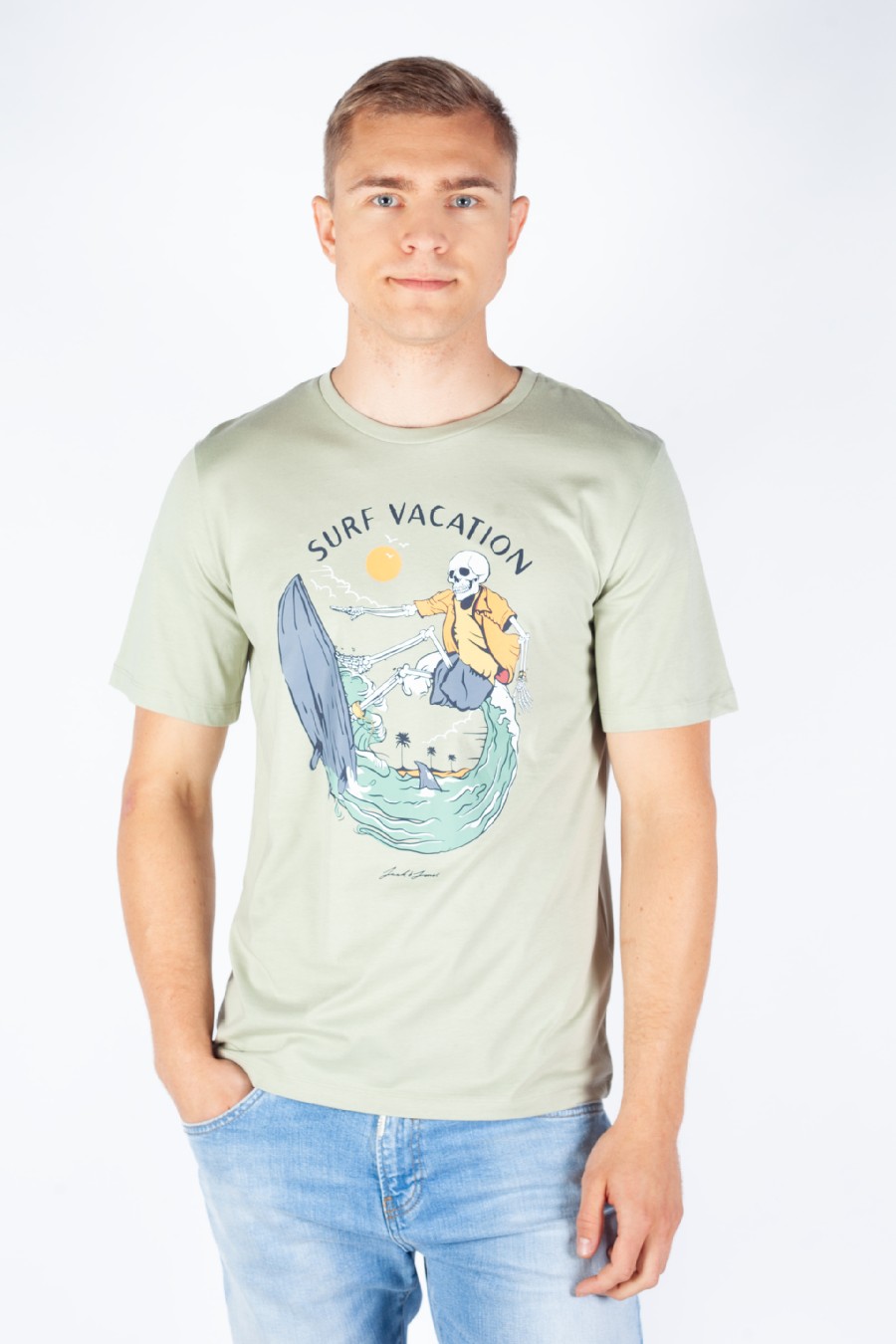 T-paita JACK & JONES 12247808-Desert-Sage