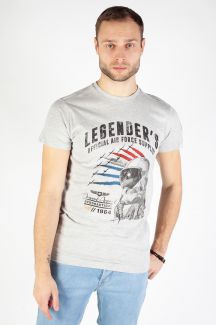 T-paita LEGENDERS HELMET-GREY-MELANGE