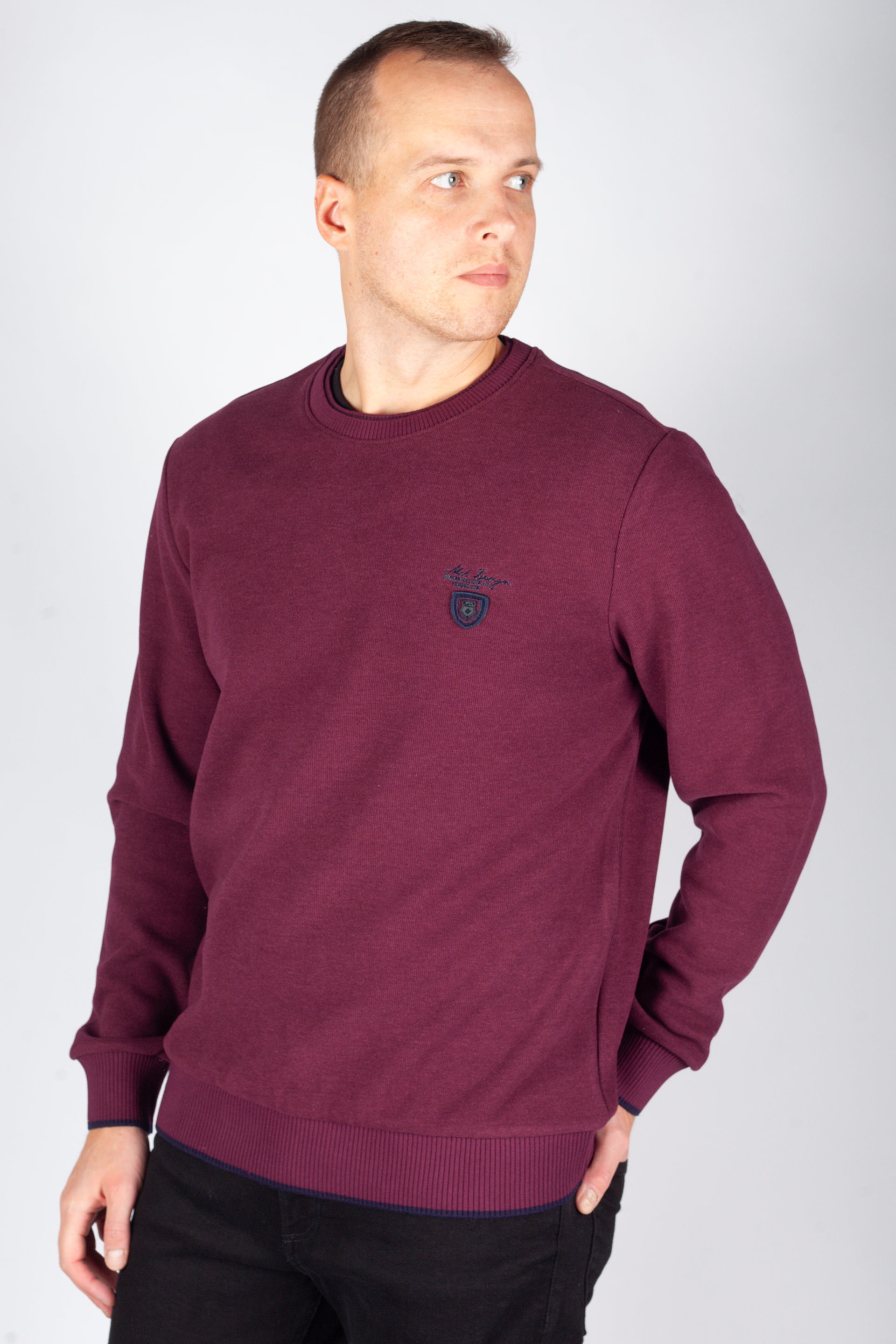 Megztinis MCL 27643-BORDO-MELANJ