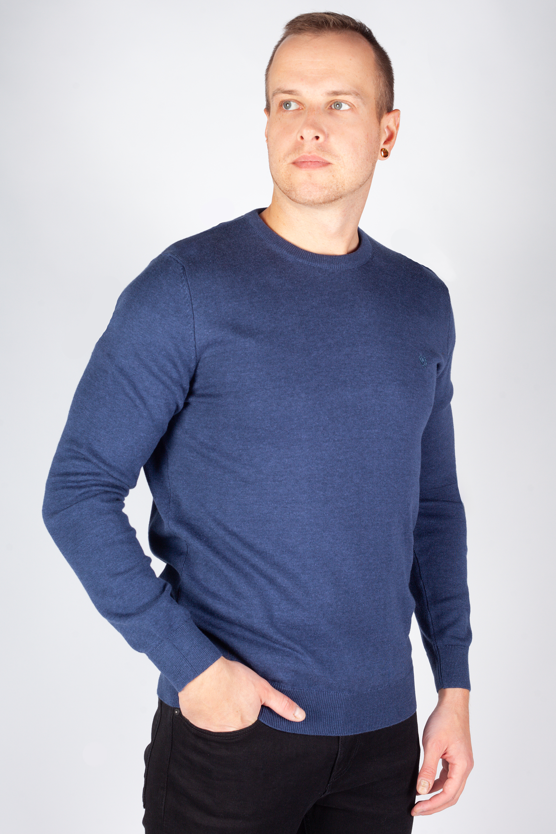 Megztinis MCL 33006-LACIVERT-MELANJ