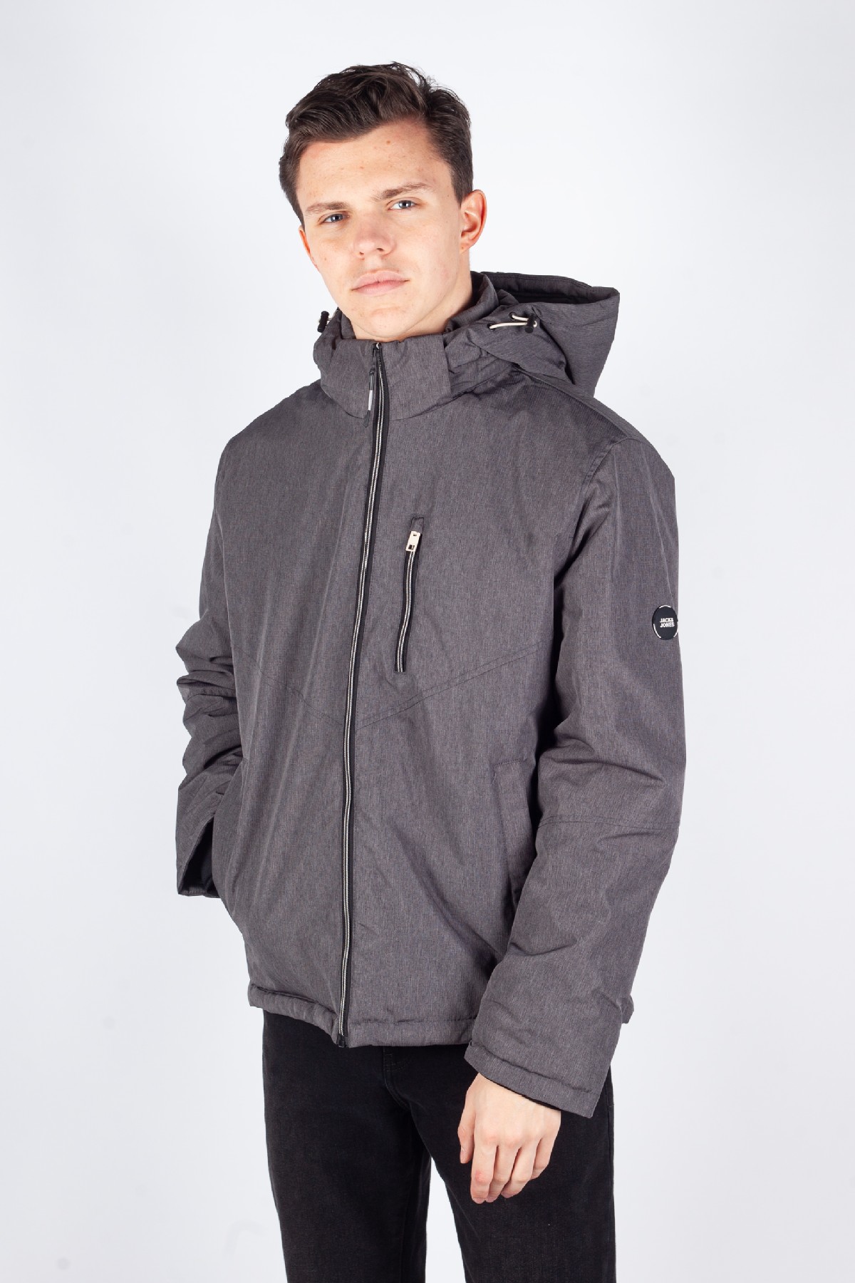 Žieminė striukė JACK & JONES 12272729-Black-MELANGE