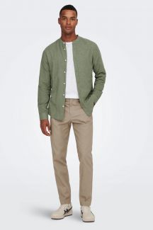 Lininiai marškiniai ONLY & SONS 22019173-Swamp