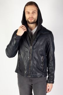 Odinė striukė DEERCRAFT DMJunis-LASOV-black-blu