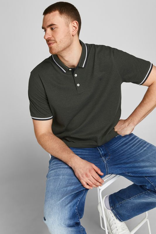Polo marškinėliai JACK & JONES 12143859-Forest-Night