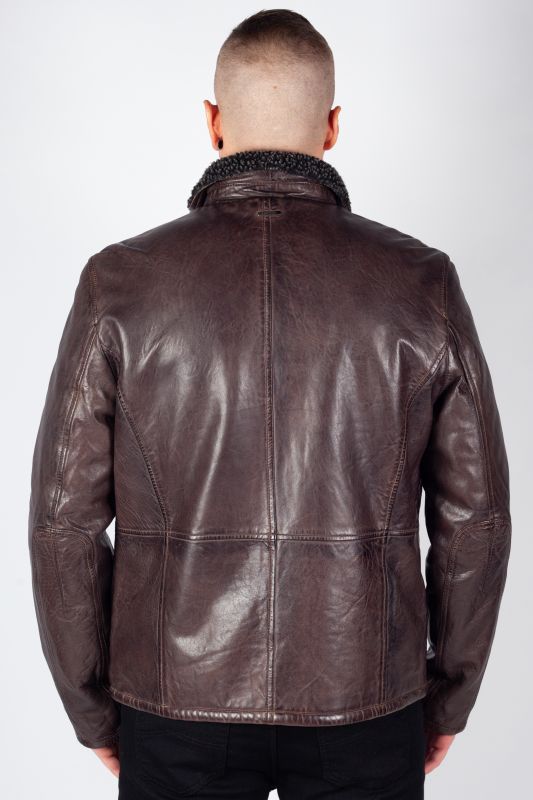 Odinė striukė DEERCRAFT 3701-0163-dark-brown