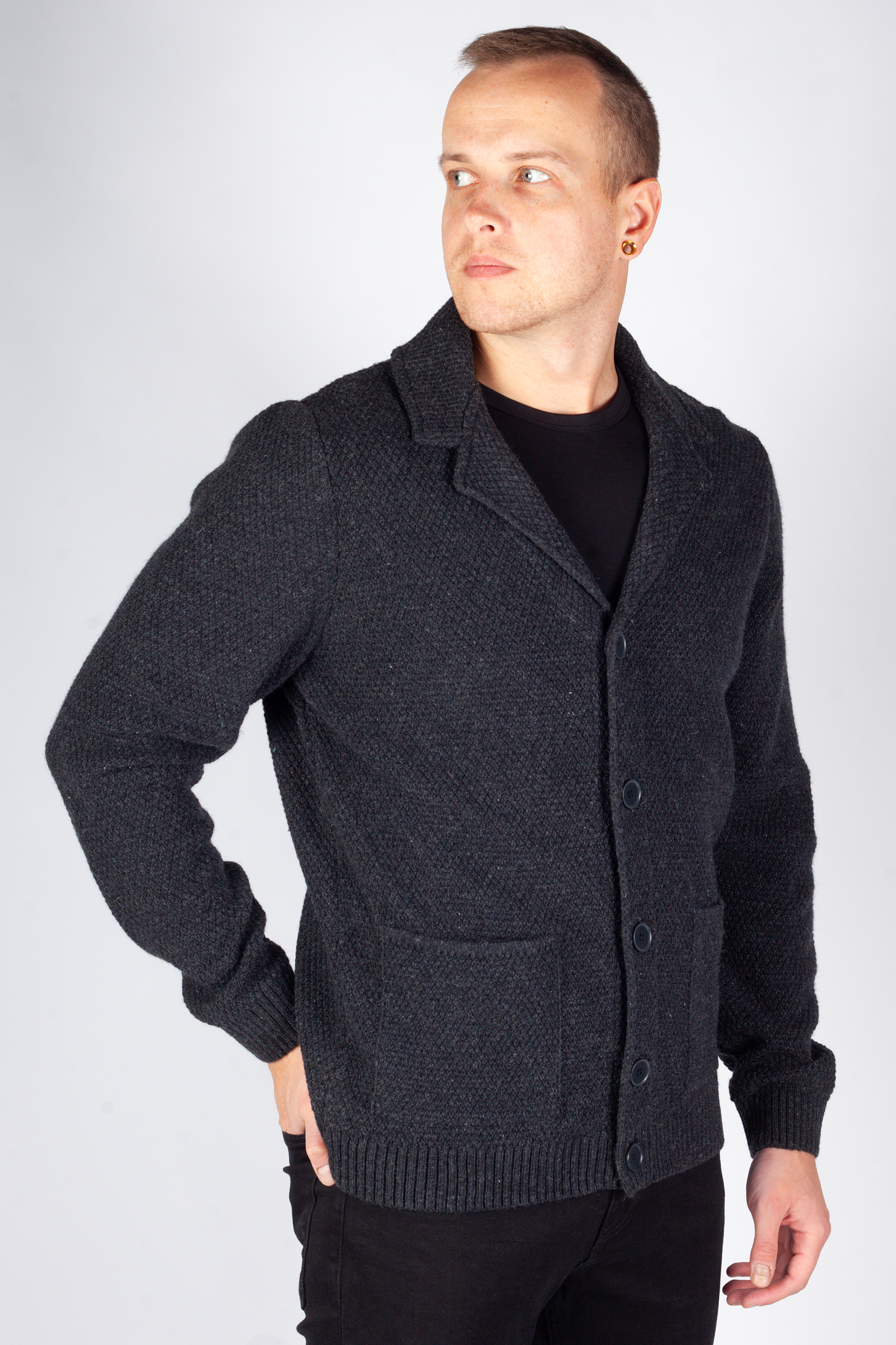 Adīta jaka MCL 33614-SIYAH-MELANJ