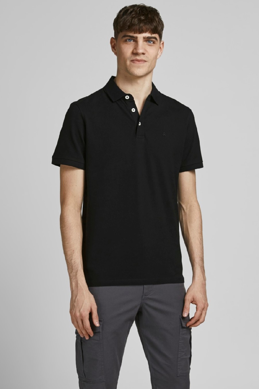 Polo krekls JACK & JONES 12136668-Black-Tonal-BL