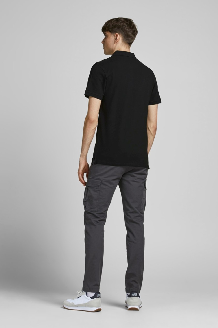 Polo krekls JACK & JONES 12136668-Black-Tonal-BL