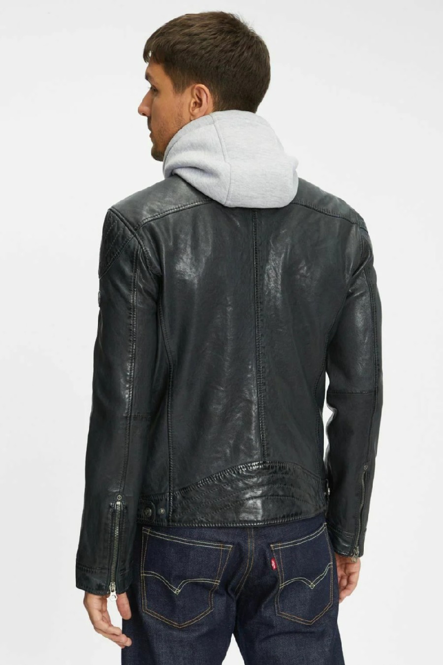 Ādas jaka GIPSY GMLyron-LAJORV-dark-blu