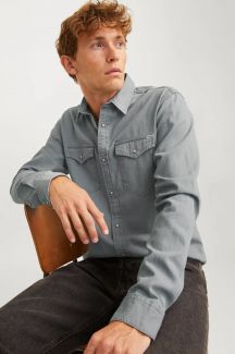 Džinsa krekls JACK & JONES 12138115-Light-Grey