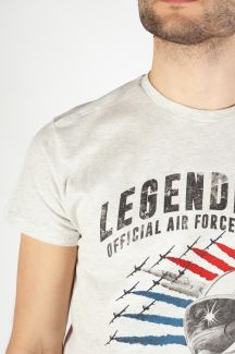 T-krekls LEGENDERS HELMET-OFFWHITE-MELANG