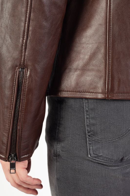 Ādas jaka DEERCRAFT DMKaris-LANIV-dk-brown